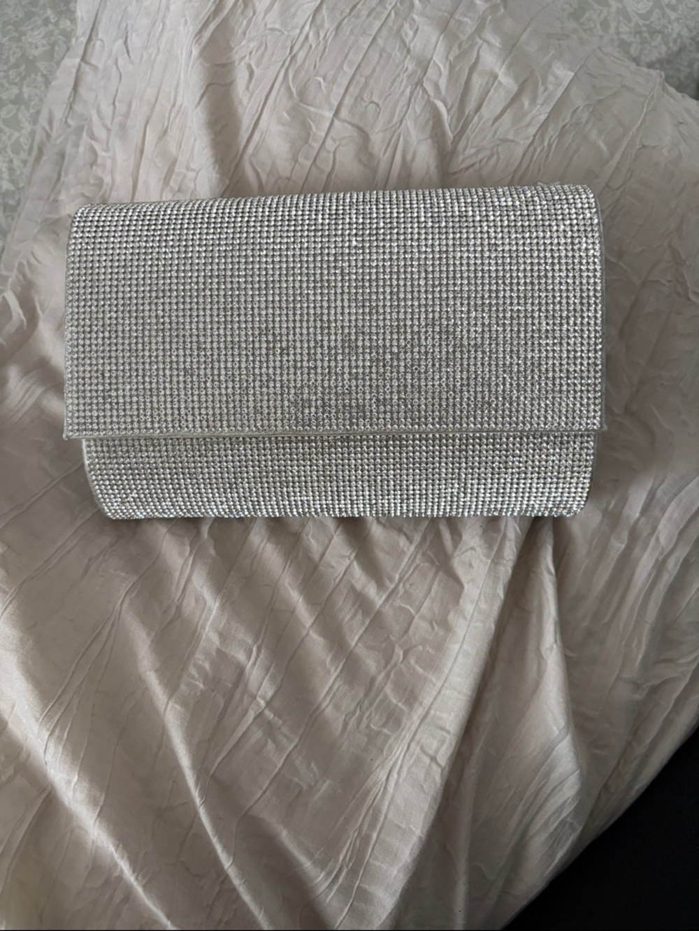 Windsor Silver Crystal Mesh Clutch